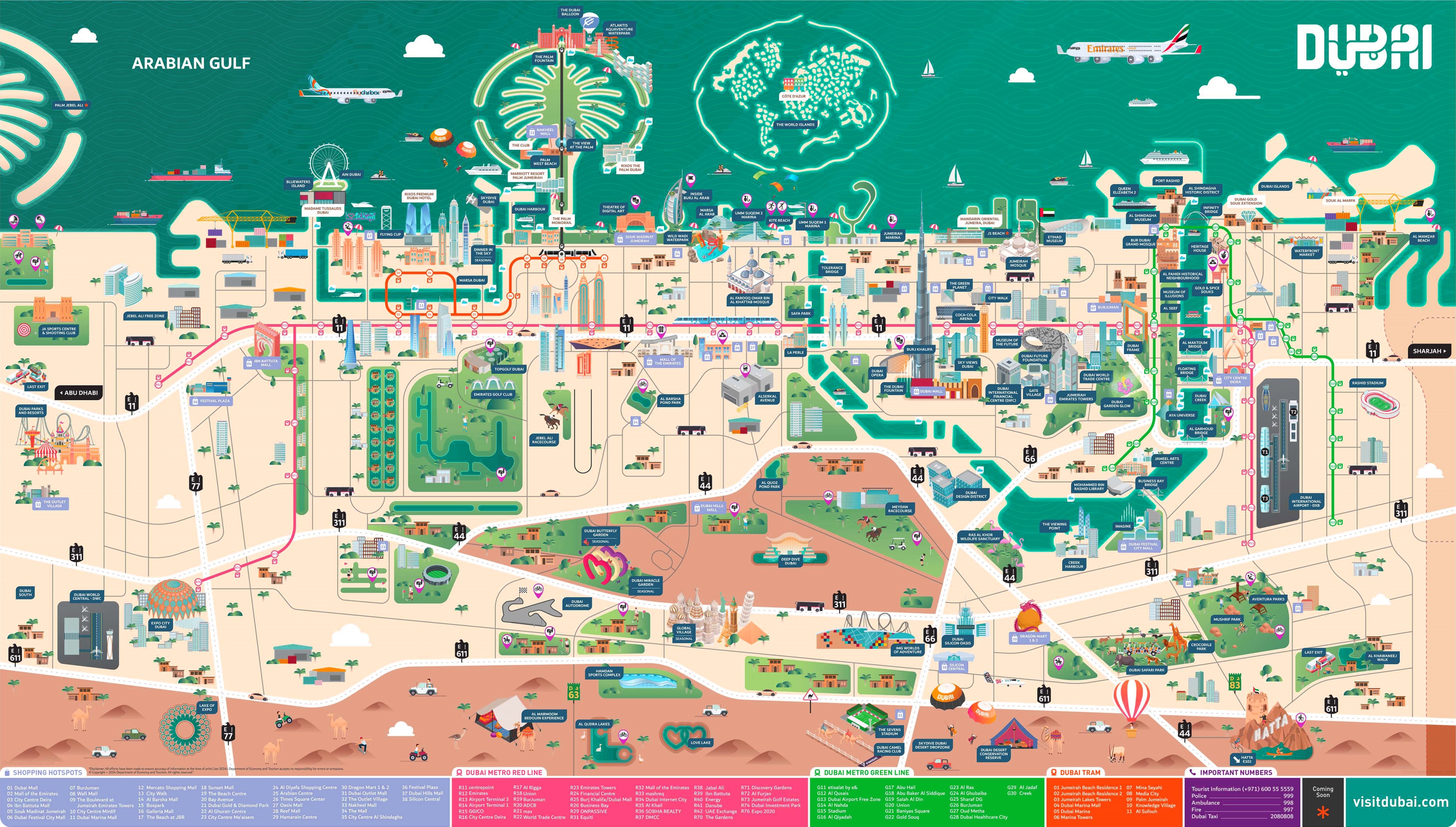 Dubai photoshoot locations map